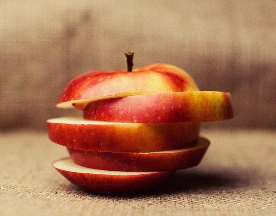 Apple Sliced Into Five Pieces